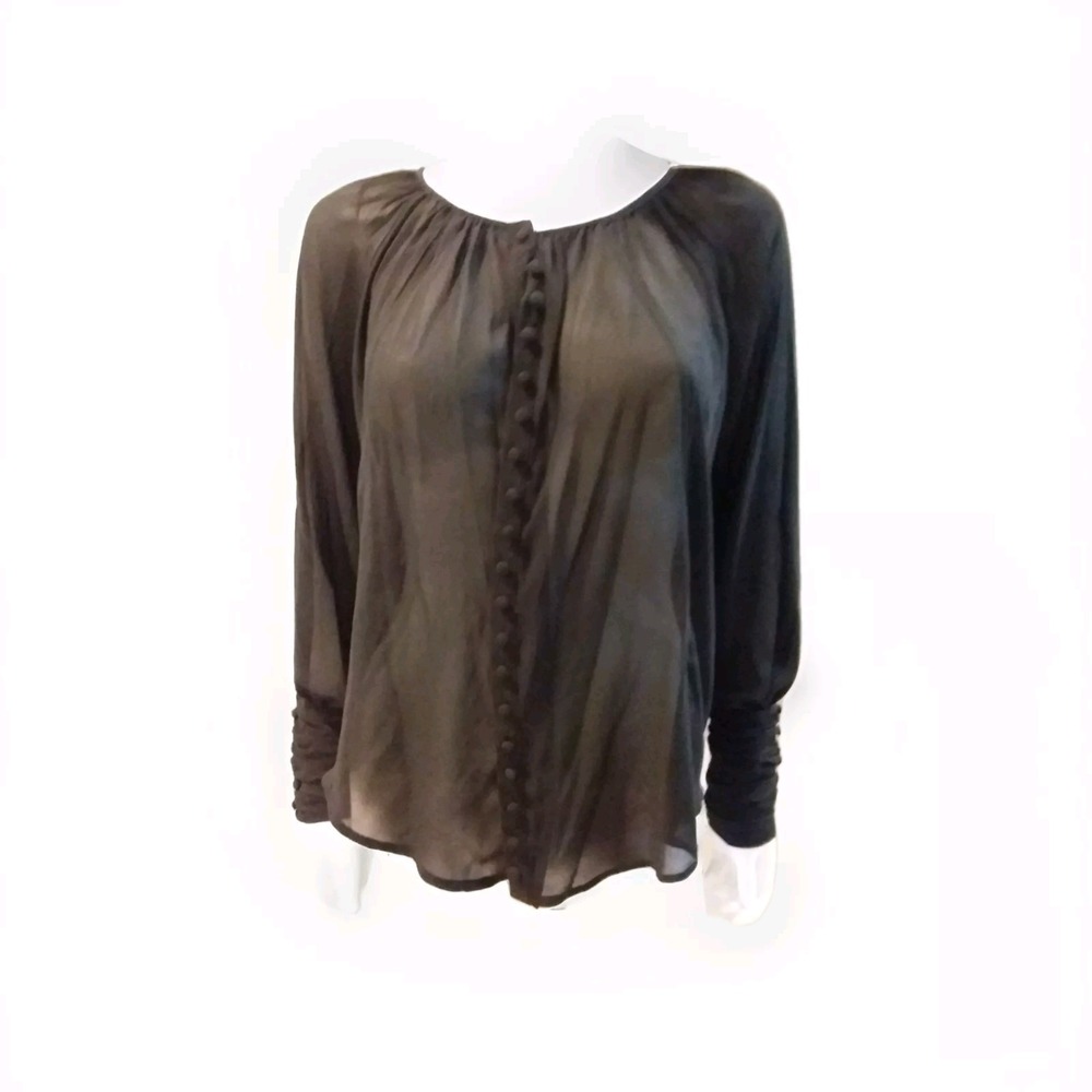 Catwalk Studio Top Women's Size Medium Black Long Sleeve Sheer NEW